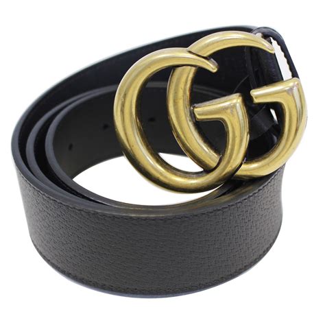 gucci double g buckle leather belt - black - belts|black gucci belt with gold buckle.